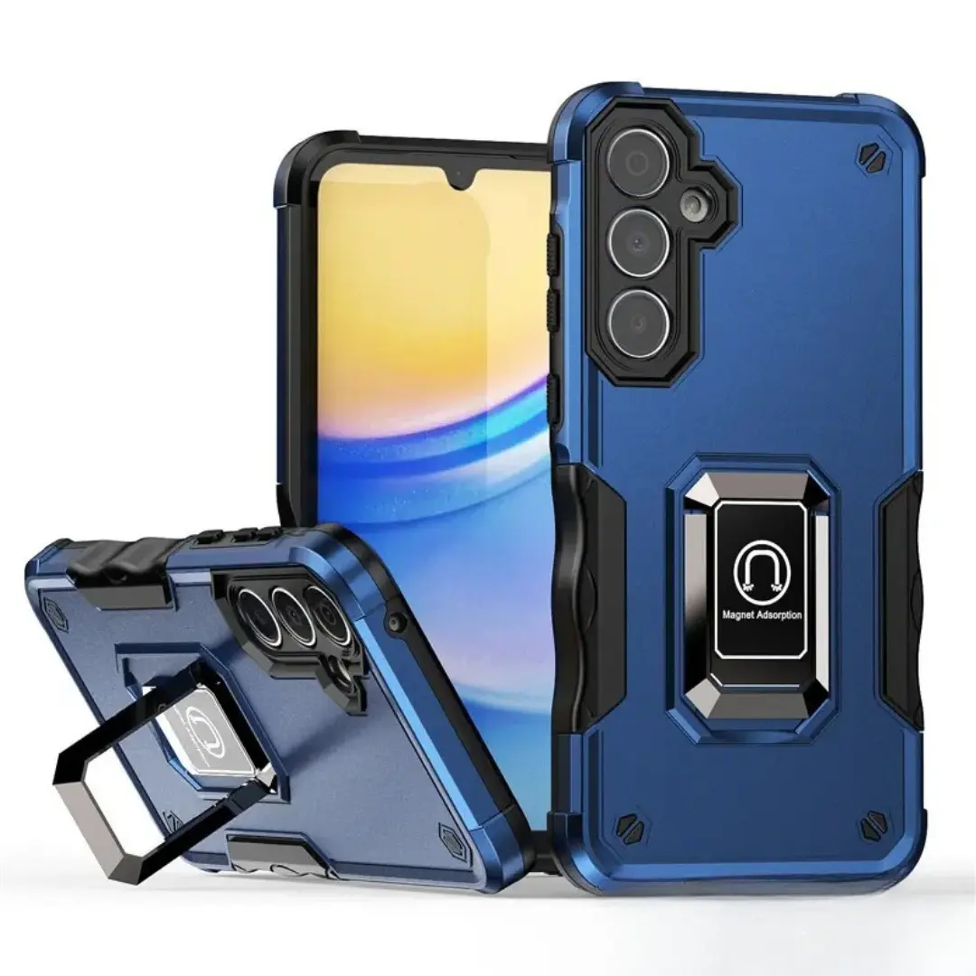 Samsung Galaxy Z Fold 7 Strong Tough Metallic Design Hybrid Premium Kickstand Case Blue